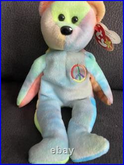 RARE 1ST EDITIONPeace Ty Beanie Baby WithERRORS! ORIGINAL & SURFACE WASH STAMP RARE 1ST EDITIONPeace Ty Beanie Baby WithERRORS! ORIGINAL & SURFACE WASH STAMP