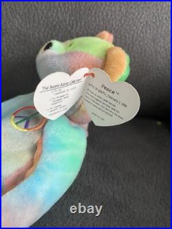 RARE 1ST EDITIONPeace Ty Beanie Baby WithERRORS! ORIGINAL & SURFACE WASH STAMP RARE 1ST EDITIONPeace Ty Beanie Baby WithERRORS! ORIGINAL & SURFACE WASH STAMP