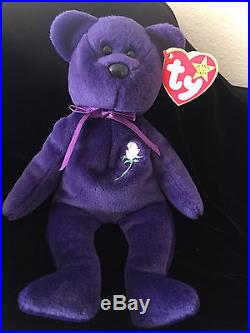 RARE 1st Edition Princess Diana Ty Beanie Baby Mint Condition. Includes Case