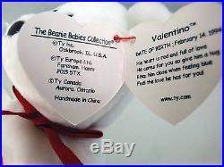 RARE! 2 BEANIE BABIES-PEACE & VALENTINO-With SPELLING ERRORS, NO STAMP/#, MINT