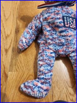 RARE 2000 July 4 USA Bear Ty Beanie Baby Tag Errors Retired T1086