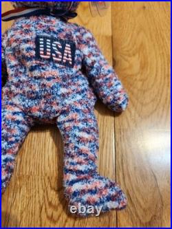 RARE 2000 July 4 USA Bear Ty Beanie Baby Tag Errors Retired T1086