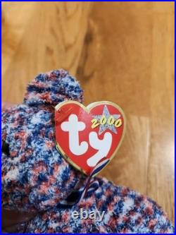 RARE 2000 July 4 USA Bear Ty Beanie Baby Tag Errors Retired T1086