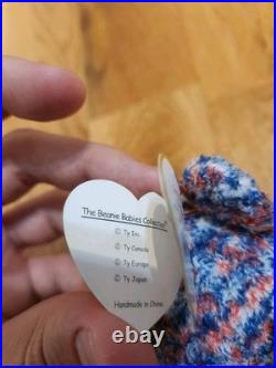 RARE 2000 July 4 USA Bear Ty Beanie Baby Tag Errors Retired T1086