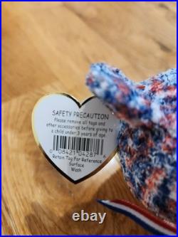 RARE 2000 July 4 USA Bear Ty Beanie Baby Tag Errors Retired T1086