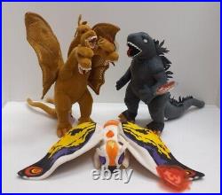 RARE 2001 TY BEANIE BABY GODZILLA MOTHRA KING GHIDORAH Set of 3 Plush WITH TAGS