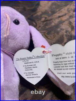 RARE Authentic Floppity Ty Beanie Baby with tag Errors
