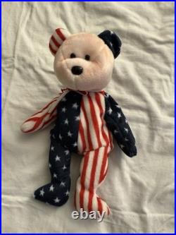RARE Beanie Babies 1999 TY Spangle Bear Pink Face Beanie Baby Tag Errors Plush RARE Beanie Babies 1999 TY Spangle Bear Pink Face Beanie Baby Tag Errors Plush
