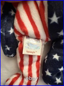 RARE Beanie Babies 1999 TY Spangle Bear Pink Face Beanie Baby Tag Errors Plush RARE Beanie Babies 1999 TY Spangle Bear Pink Face Beanie Baby Tag Errors Plush