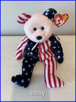 RARE Beanie Babies 1999 TY Spangle Bear Pink Face Beanie Baby Tag Errors Plush RARE Beanie Babies 1999 TY Spangle Bear Pink Face Beanie Baby Tag Errors Plush