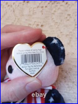 RARE Beanie Babies 1999 TY Spangle Bear Pink Face Beanie Baby Tag Errors Plush RARE Beanie Babies 1999 TY Spangle Bear Pink Face Beanie Baby Tag Errors Plush