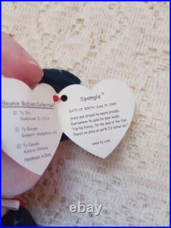 RARE Beanie Babies 1999 TY Spangle Bear Pink Face Beanie Baby Tag Errors Plush RARE Beanie Babies 1999 TY Spangle Bear Pink Face Beanie Baby Tag Errors Plush