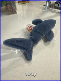 RARE Beanie Baby 1996 Crunch The Shark. Style 4130. P V C Pellets