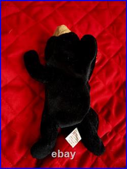 RARE Blackie The Bear Style 4011 Original Ty Beanie Baby 1994