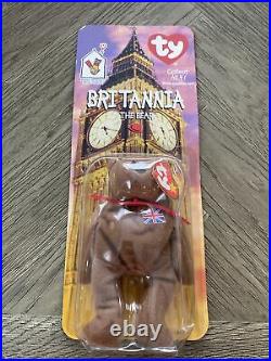 RARE! Britannia The Bear Teenie Beanie Baby RETIRED Mcdonald WithErrors NEW