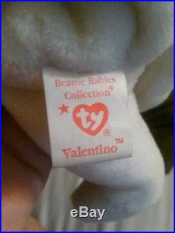 RARE CLICK TO SEE! Valentino Ty Beanie Baby Misspelled Swing Tag & P. V. C + More