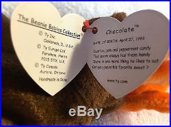 RARE Chocolate the Moose ORIGINAL Beanie Baby 1993 withP. E. Pellets