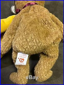 RARE Curly the Bear Ty Beanie Baby With Errors FREE SHIPPING! PLUS BONUS