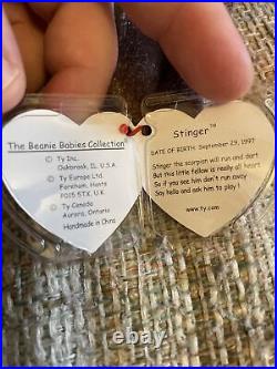 RARE First Edition Stinger Ty Beanie Baby with ERRORS