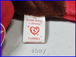 RARE GOBBLES Turkey Retired 1996 5.5 in. TY Beanie Baby with Tag Errors