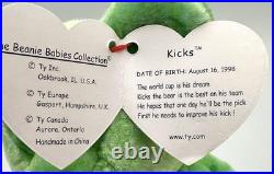 RARE KICKS TY Beanie Babies 1998 MINT IN CASE WORLD CUP READY