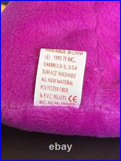 RARE MINT Patti TY Beanie Baby 1993 P. V. C. Pellets Limited Edition With Errors