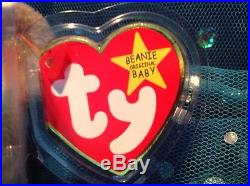 RARE MINT Peace Bear Ty Beanie Baby with 10 Tag Errors Or Rarities(PVC Pellets)