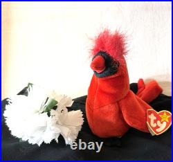 RARE Mac the Cardinal Beanie Baby RETIRED Mint Condition with Errors