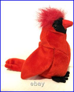 RARE Mac the Cardinal Beanie Baby RETIRED Mint Condition with Errors