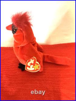 RARE Mac the Cardinal Beanie Baby RETIRED Mint Condition with Errors