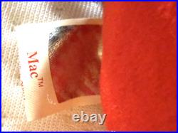 RARE Mac the Cardinal Beanie Baby RETIRED Mint Condition with Errors