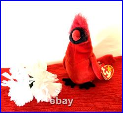 RARE Mac the Cardinal Beanie Baby RETIRED Mint Condition with Errors