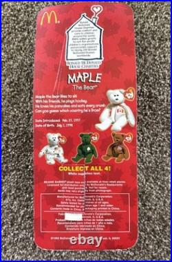 RARE Maple The Bear- 1999 McDonalds TY Beanie Baby With Errors 1993 & OakBrook