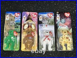 RARE McDonald's Erin, Britainnia, Maple and Glory UNOPENED TY Beanie Babies Set