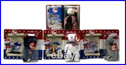 RARE! McDonald's TY Beanie Babies American Trio-Righty, Lefty, Libearty+Spangle