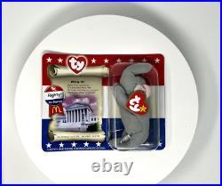 RARE! McDonald's TY Beanie Babies American Trio-Righty, Lefty, Libearty+Spangle