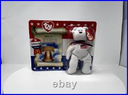RARE! McDonald's TY Beanie Babies American Trio-Righty, Lefty, Libearty+Spangle