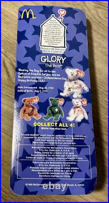 RARE! McDonalds 1997 Beanie Babies Glory ERRORS 1993 Retired Bear Misprint baby