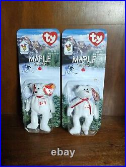 RARE! McDonalds 1997 Beanie Babies Maple ERRORS 1993 Retired Bear Misprint baby