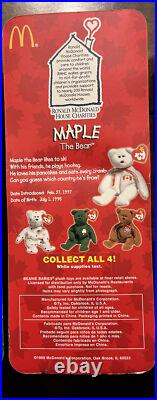 RARE! McDonalds SET OF 4 Beanie Babies 1997 ERRORS 1993 Retired See Discription