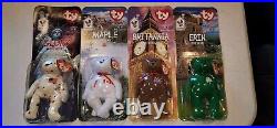 RARE! McDonalds SET OF 4 Ty Beanie Babies 1997 ERRORS 1993 Retired Bear Misprint