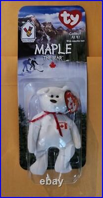 RARE! McDonalds Ty Beanie Babies Canadian Maple the Bear with Tag Errors
