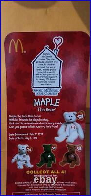 RARE! McDonalds Ty Beanie Babies Canadian Maple the Bear with Tag Errors