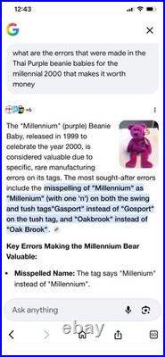RARE Millennium 2 TY Beanie Babies with All Errors Misspelled! Collectibles