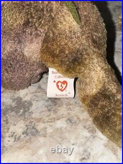 RARE Mint 1998 Ty Beanie Baby SCORCH (#431) Dragon Stamp inside Tush Tag Retired