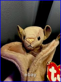RARE Misprint Error Ty Beanie Babies BattyOriginal Plush Brown (1996-97)