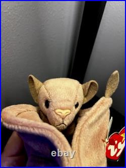 RARE Misprint Error Ty Beanie Babies BattyOriginal Plush Brown (1996-97)