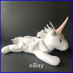 RARE Mystic Beanie Baby With Tag Errors 1994 Yarn Mane / Tail -White Unicorn