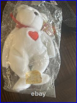 RARE NEW Ty Valentino Bear Beanie Baby 1993/1994 with Brown Nose and tag errors