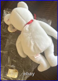 RARE NEW Ty Valentino Bear Beanie Baby 1993/1994 with Brown Nose and tag errors